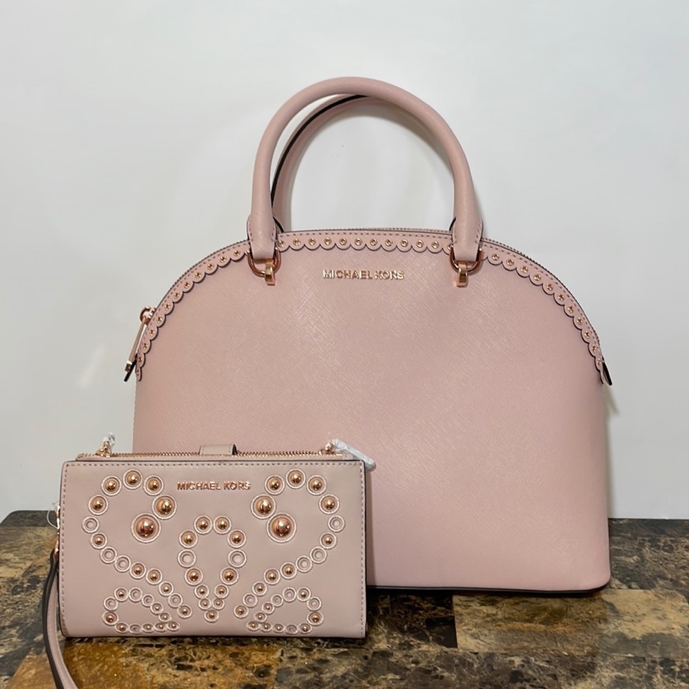 2pc ๐ Michael Kors Emmy satchel and wallet rose gold - Picture 4 of 15